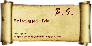Privigyei Ida névjegykártya